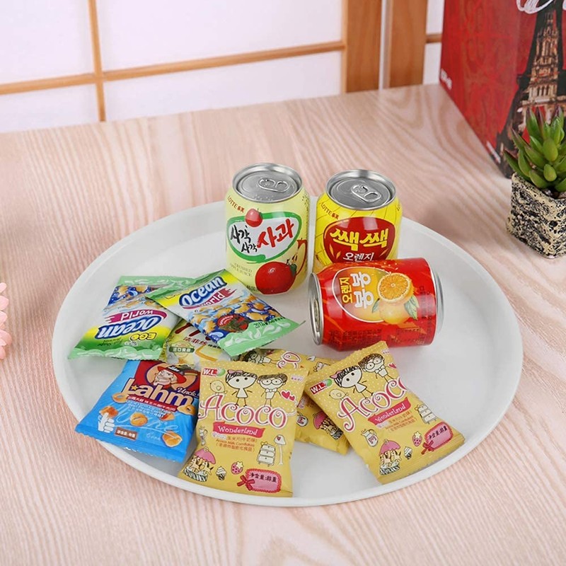 Ponpong 13.7 Inch Round Plastic Serving Trays Platters, White, 6