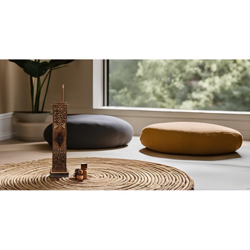 Wooden Incense Holder and Cone Burner Tower Large Organic Eco