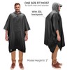 PTEROMY Hooded Rain Poncho for Adult with Pocket, Waterproof Lightweight