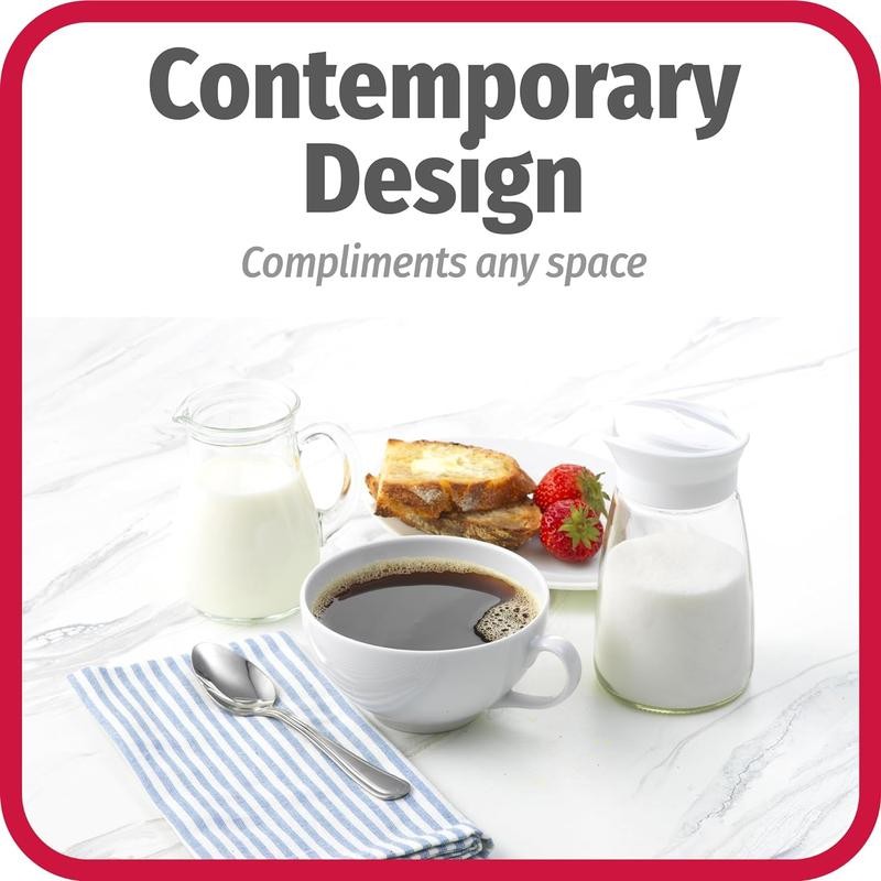 Glass Sugar Dispenser Kitchenware, 12 oz, Clear/White