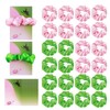 24Pcs Wicked Party Favors Pink Green Hair Scrunchies Set Halloween