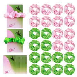 24Pcs Wicked Party Favors Pink Green Hair Scrunchies Set Halloween Supplies