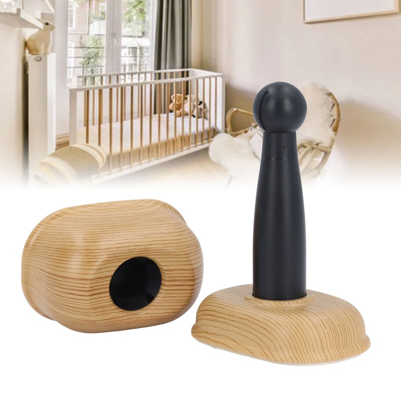 Door Stopper Non Magnetic No Drilling Windproof Wood Grain Invisible
