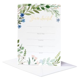 American Greetings 5x7 Invitation with Envelopes for Wedding, Birthday, Baby Shower, Floral (25-Count)