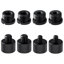 KDSSYFT Microphone Stand Adapter 8pcs Convert 1/4" Male to 5/8" Female to 3/8" Male to 5/8" Female Camera Screw Converter Adapter Tripod Screw Coupling Screw Microphone Conversion Screw Aluminum Alloy Microphone Stand Boom Arm for Camera Tripod