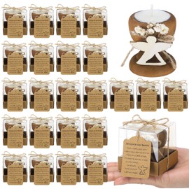 Nuanchu 24 Set Funeral Memorial Candles Holders Funeral Keepsakes Favors Memorial Candle Holders 2.4 x 2.4 Inches Celebration of Life Supplies Sympathy Gifts Service Grief Share Gifts (Classic Style)