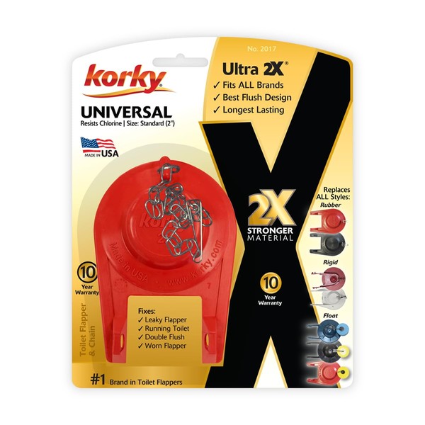 Korky 2017BP 2017 Toilet Flapper, 1 Count (Pack of 1), Red
