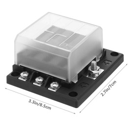 Gatuida Box 6 Ways Car Fuse Car with LED Warning Indicator Fuse Car Audio Mini Fuse Black