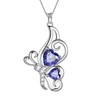 Blue Butterfly Heart Necklace Women 925 Sterling Silver Animal Butterflies