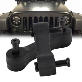 MINPART Latch Locking Hood Catch Kit, Pair of Hood Latches Black ABS Plastic Compatible with for Jeep for Wrangler JK 2007-2017