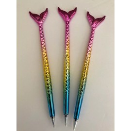 Unbranded 3 Rainbow Metallic Mermaid Tail Blue Ink Pens Party favors