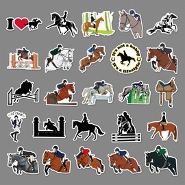 50PCS Stickers for Horse Riding,Cartoon Horse Stickers,Teens Boys and Girls Sticker Pack Vinyl Skateboard Guitar Door Laptop Luggage Car BikeWater Bottle Birthday Party Supplies Stickers