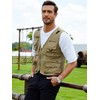 Gihuo Men's Lightweight Casual Vest Outdoor Work Fishing Zipper Travel