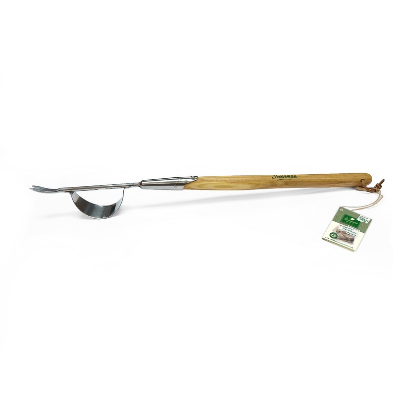 Greenman Dandelion Fishtail Weeder Daisy Grubber Long Ash Handled Stainless