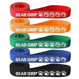 Bear Grip Fabric Exercise Hip Band Circle - Legs, Glutes and Arms Exercise Band with 5 different Resistance (Multi Colour, Long Bands Version 2)