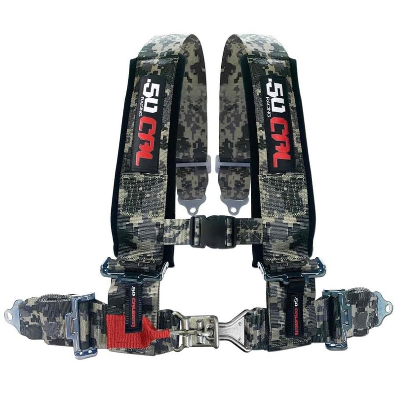 Black 4 point harness for bucket seat with quick latch