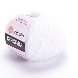 Yarnart Christmas Fantasy Sparkly Knitting Yarn, Metallic & Sparkle, Shiny & Eyelash, 100% Polyamide, 1.76 Oz, 155 Yds, 50 Grams, Amigurumi Yarn (02)