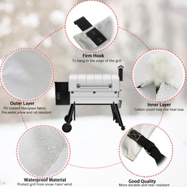 Grill Thermal Insulated Blanket for Traeger 34, Pro 34 Series and Texas Series,Grill Insulation Blanket Compatible with Traeger BAC 628 / BAC10206, Traeger Grill Accessories Smoker Blanket for Winter