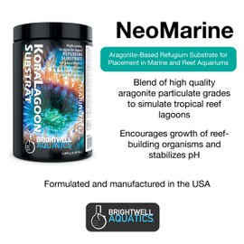 Brightwell Aquatics KoraLagoon Substrat - Aragonite-Based Refugium Substrate for Placement in Marine & Reef Aquariums, 1400g, 1.4-kg
