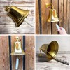 Traditional Brass Wall-Mounted Door Bell, 17cm Nautical Ship Bell Ringer