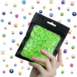 CLRDIVA 1000pcs 6mm Light Green AB Flatback Resin Rhinestones Bulk Jelly Gems Flat Back Crystals Non Hotfix Wholesale Stones Diamonds for Crafts Tumblers Face Eye Makeup Nails Bling DIY Decoration