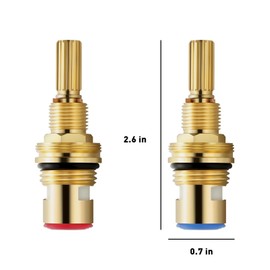 Brass 1-001 & 1-002 Ceramic Valve Cartridge Set - Lead-Free Brass, Fits Hot/Cold Widespread Faucets, Replacement for Newport Brass & Pot Filler, Ceramic Disc