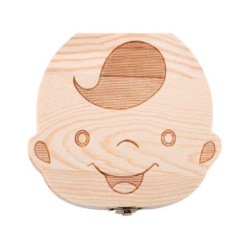 Wooden Baby Tooth Fairy Box Teeth Holder for Kids Lost