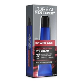L'Oreal Paris Men Expert Power Age Eye Serum Roller Revitalising Eye Cream with Hyaluronic Acid 15mL