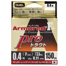 DUEL H4115 PE Line No. 0.4 Armored F+ Pro Trout 150M 0.4 Orange Trout Tube Fishing