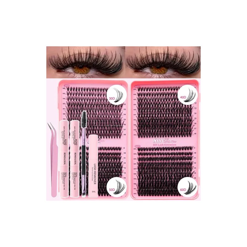 804 Extensiones De Pestañas Postizas Kit Maquillaje Completo