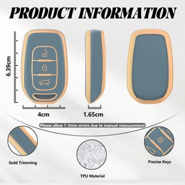 TOOMUME Key Case TPU Car Key Case Fits Renault Twingo Kangoo Clio Symbol Kwid Dacia Logan Sandero Stepway Duster Dokker, Key Cover Protection Key Shell - Smart Key