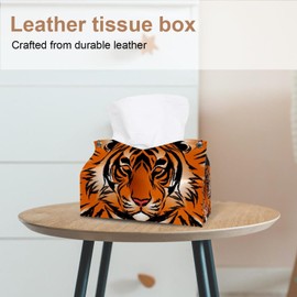 2 Pack Tissue Box Cover Holder, Suffolk Hereford Rectangle Leather Tissue Case, Decorative Organizer for Tabletop, Bathroom, Car, Office