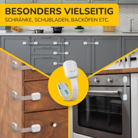 borbee® Child Safety Cabinet & Drawer Lock Baby (Pack of 10) - Adjustable, Extra Strong Hold and Easy to Use - Cupboard Safety Baby Provides Maximum Safety for Babies and Children