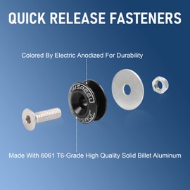 JDMSPEED JDMSPEED Black Universal CNC Billet Bumper Trunk Quick Release Fastener Kit