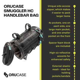 ORUCASE Smuggler HC Bike Handlebar Bag - Waterproof Bike Bags for Bicycles - Insulated Storage Bicycle Bag - Durable Front Bike Pouch - 3 L - Glaucous