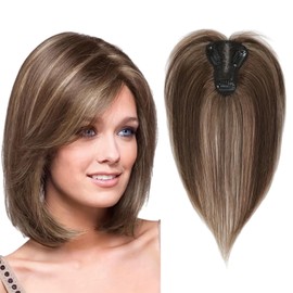 Traziewell Hair Styling Accessories Clip In Fringe Bangs 360° 3D Cover Clip in Bangs Hair Toppers with Bangs Brown Hair pieces Clip on Bangs for Women Daily Wear 3311