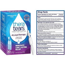 TheraTears Dry Eye Therapy Lubricating Eye Drops for Dry Eyes, Preservative Free eye drops, 30 Single-Use Vials (3 Pack)