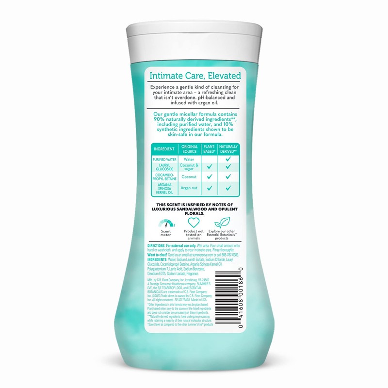 Summer's Eve Essential Botanicals Gentle Wash with Argan Oil, Removes