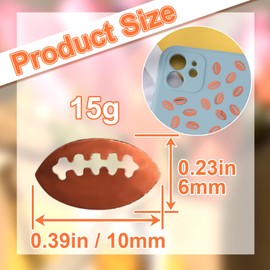 Isslly 15 Grams Glitter Football Confetti, Sparkle Rugby Ball Shaped Rave Confetti for Parties, Festivals, Nail Body Decoration Accessories (Brown)