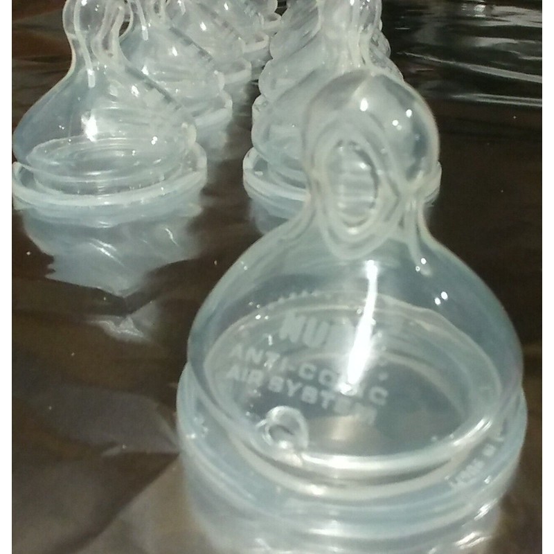 NUK Lot 5 Pack New NUK Anti-Colic Replacement Clear Silicone