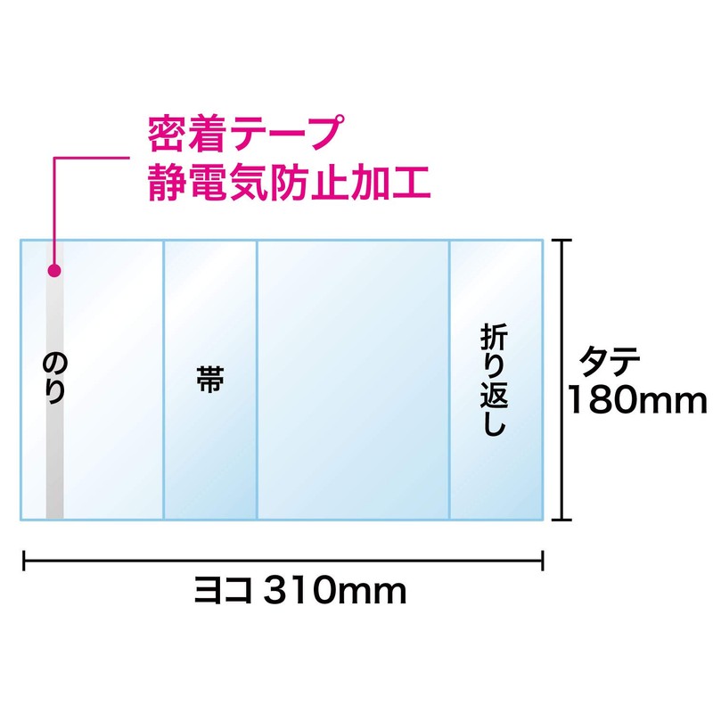 [100 Sheets] Transparent Book Cover 新書 Comic Size for 40