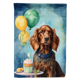 Caroline's Treasures Irish Setter Happy Birthday Garden Flag Mailbox Flag Decorative Yard Flag Banner Outside Patio Artwork Yard Flower Beds, Garden Size, Multicolor
