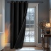 Deconovo Black Eyelet Curtain for Door, Windproof Blackout Curtain with