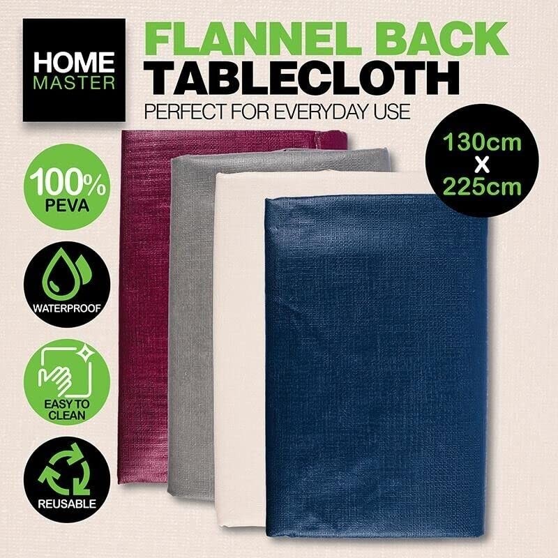 Table Cloth Home Master Flannel Waterproof Plain Colour 130 x