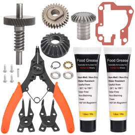 Worm Gear Kit W/9709231 Worm Gear, 9703445 Bearing, 9706529 Gear, 9709511 Gasket,9703680 Circlip And 1.8 Oz Food Grade Grease Compatible With Whirlpool 5Qt & 6Qt Stand Mixer