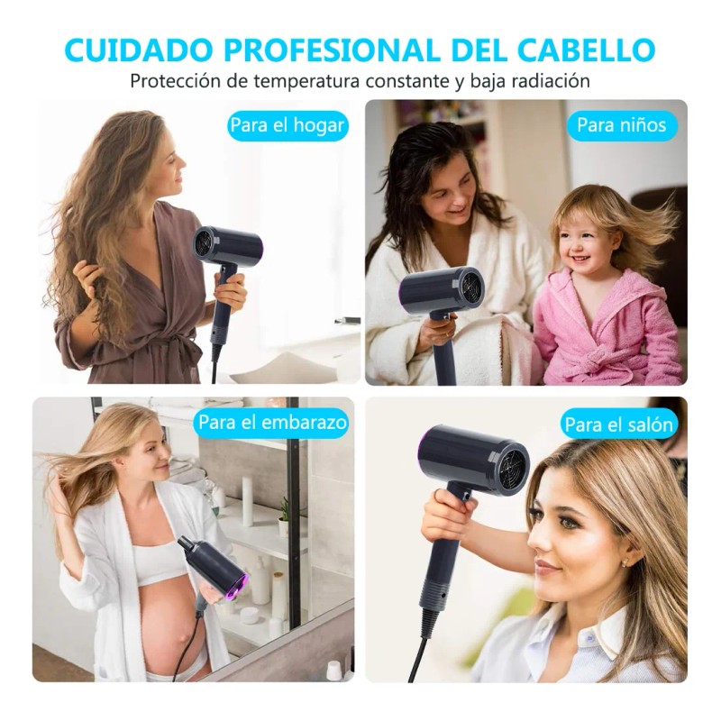 Secadora De Cabello Profesional Portátil De 800w Y 2 Veloc