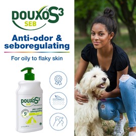 Douxo S3 SEB Shampoo, Contains 0.5% Ophytrium, Odor Control & Seboregulating, for Oily to Flaky Skin, Seborrhea, for Dogs and Cats, 6.7 fl. oz. (200mL)