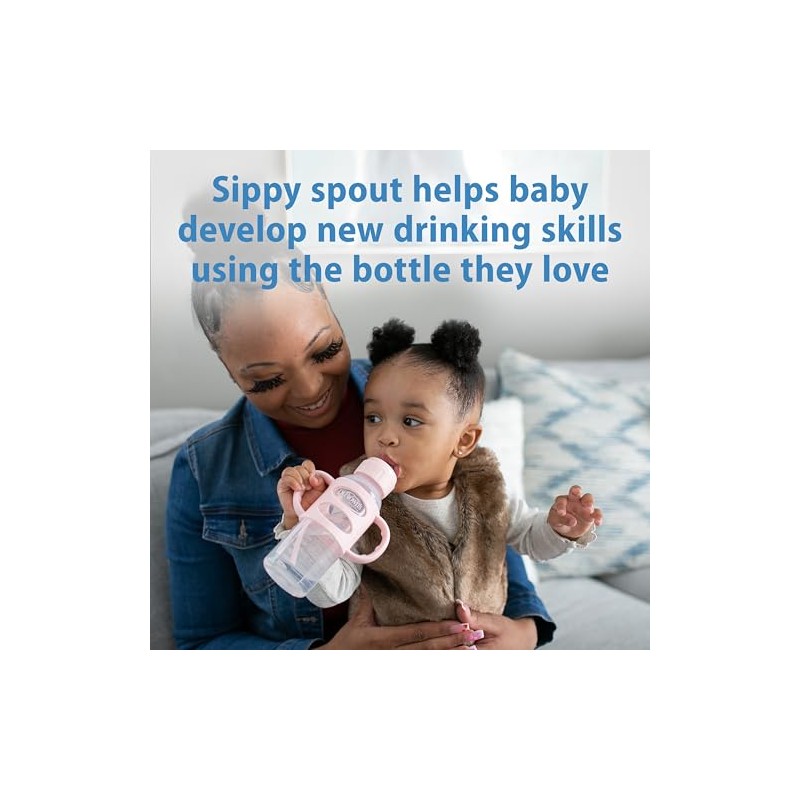 Dr. Brown's Milestones Narrow Sippy Spout Bottle with 100% Silicone,