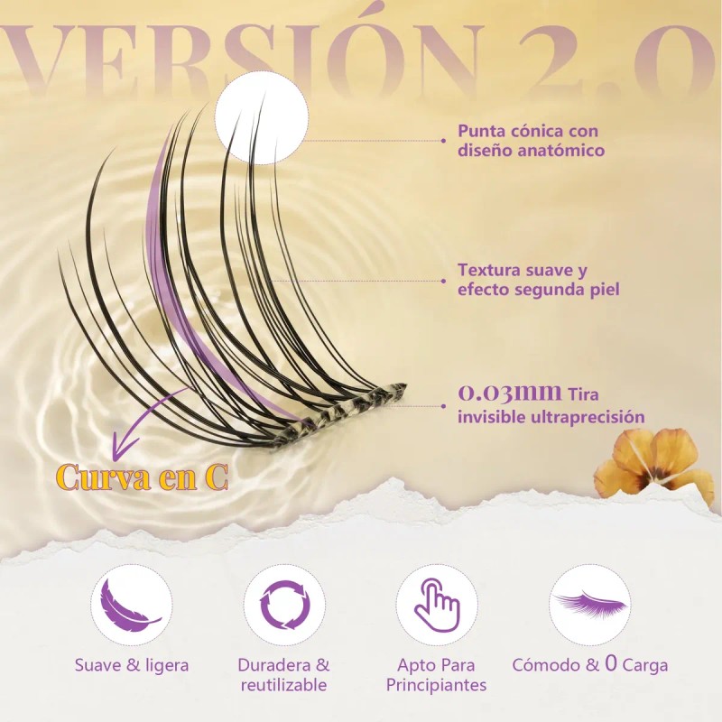 Extensiones De Pestañas Autoadhesivas Kit Larga Duración Bq