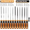 REXBETI 19Pcs Metal Needle File Set, Small Diamond Files, 12Pcs